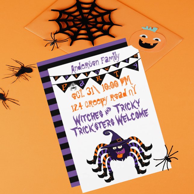 Custom Halloween spider party Invitation (Creator Uploaded)