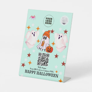 Custom Halloween  Spooky Business Decor Party Pedestal Sign