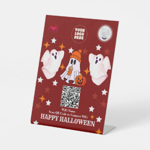 Custom Halloween  Spooky Business Decor Party Pedestal Sign