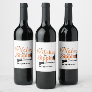 Custom Halloween Themed Wine Bottle Label Set