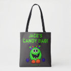 Custom Halloween Trick or Treat Bag monster tote