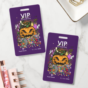 Custom Halloween VIP All Access Pass Haunted Badge