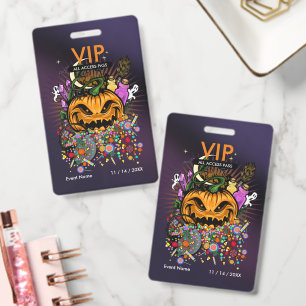 Custom Halloween VIP All Access Pass Haunted Party Badge