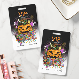 Custom Halloween VIP All Access Pass Spooky Badge