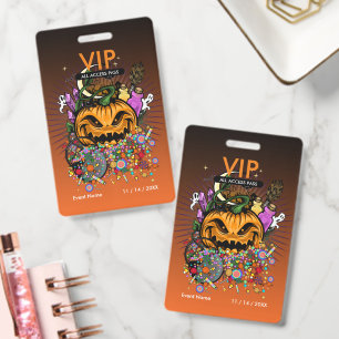 Custom Halloween VIP All Access Pass Spooky Badge