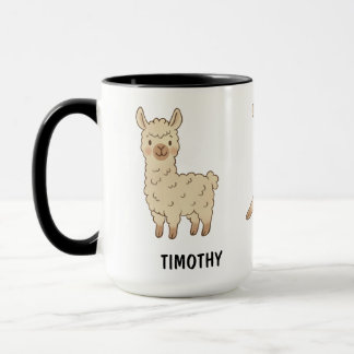 Custom Hand Drawn Cute Llama Alpaca Coffee Mug