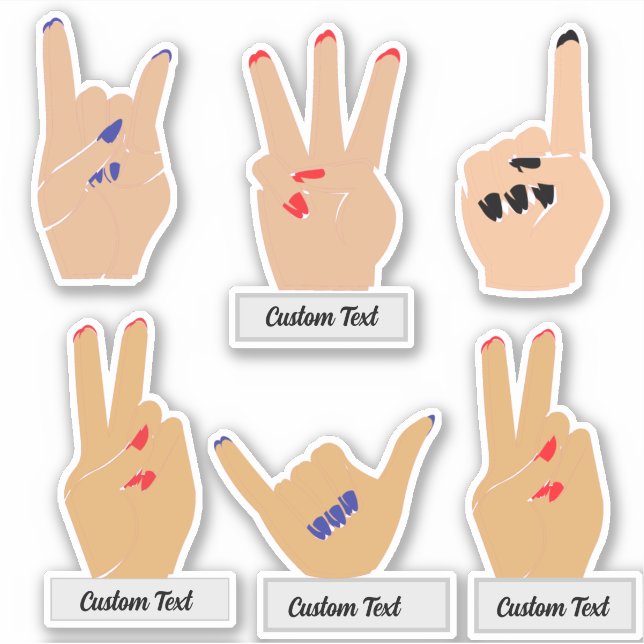 Custom hand, finger sticker (Front)