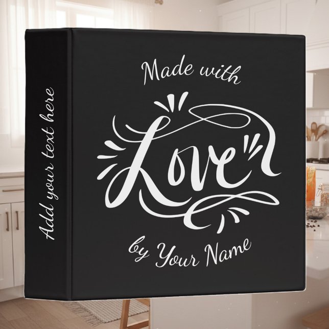 Custom hand lettered kitchen recipe binder book (recipe binder)