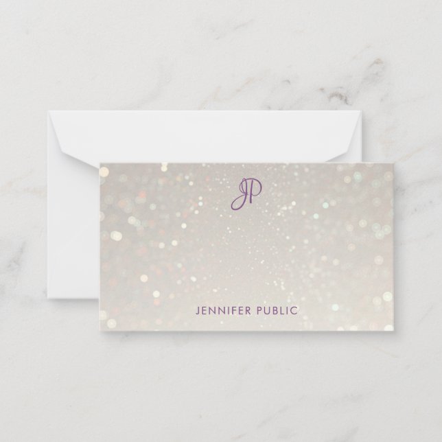 Custom Hand Script Monogram Simple Personalized Card (Front)