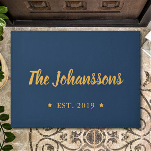 Custom Hand Scripted Family Name Personalized Doormat