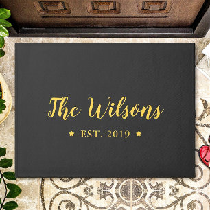 Custom Hand Scripted Family Name Personalized Doormat