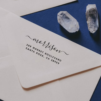 Custom Hand-written Family Name & Return Address Rubber Stamp