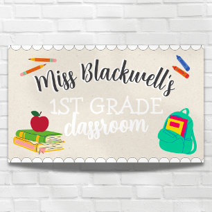Custom Hand Written Teacher Name Classroom Painted Banner