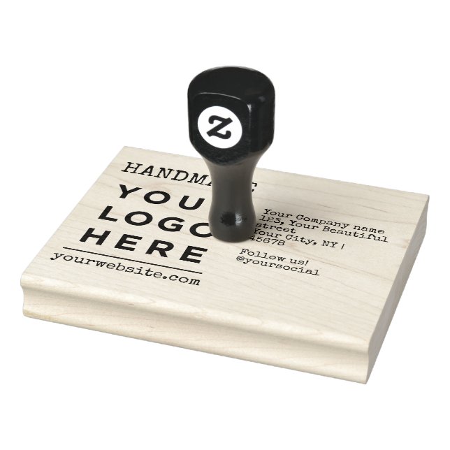 Custom Handmade Business Logo Return Address Rubber Stamp (Stamp)