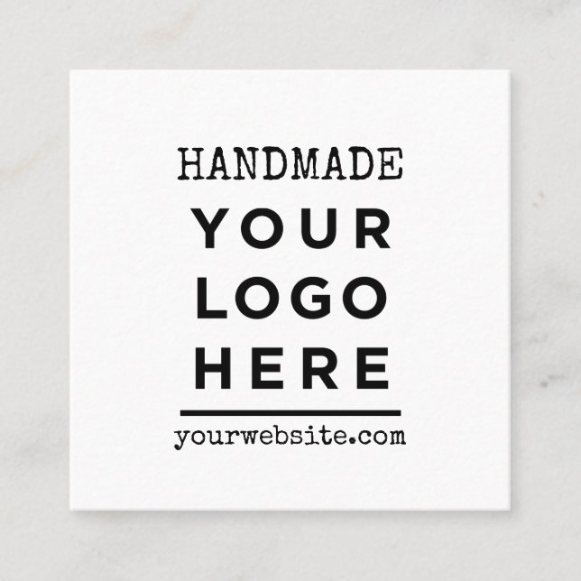 Custom Handmade Business Logo Square Business Card (Front)