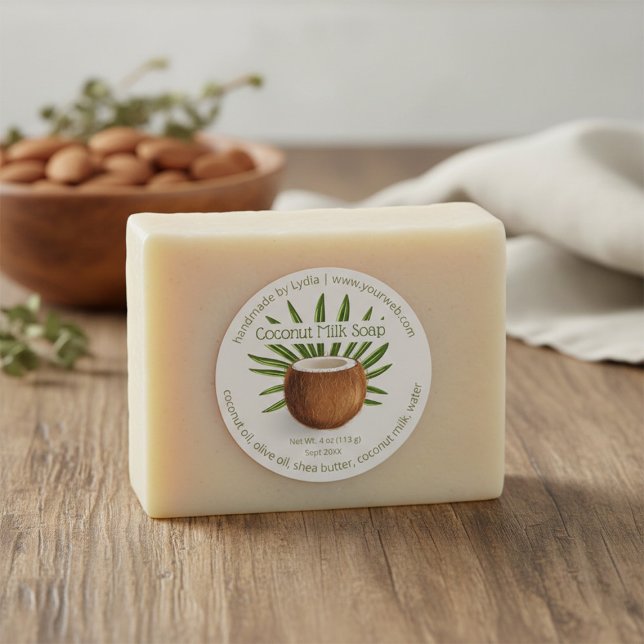 Custom Handmade Coconut Soap Business Label (Creator Uploaded)
