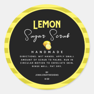 Custom Handmade Lemon Sugar Scrub Labels