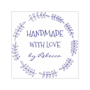 Custom Handmade with love by Self-inking Stamp