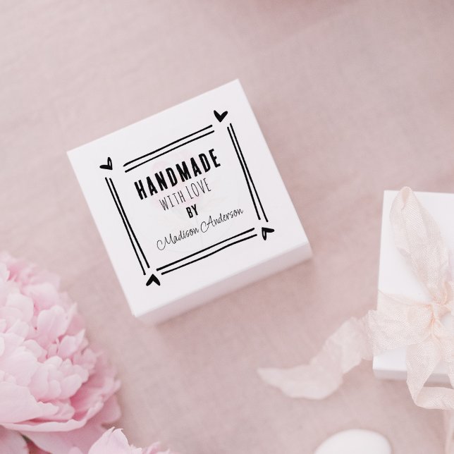 Custom Handmade with love, Heart Frame  Rubber Stamp (Creator Uploaded)
