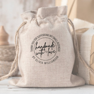 Custom Handmade With Love Thank You Small Business Rubber Stamp