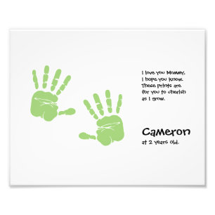 Custom handprint art from child with name poem photo print