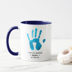 Custom Handprint I love you Grandma Personalized Mug