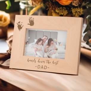 Custom Handprints Best Dad Etched Frames