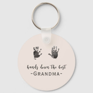 Custom Handprints Best Grandma  Keychain