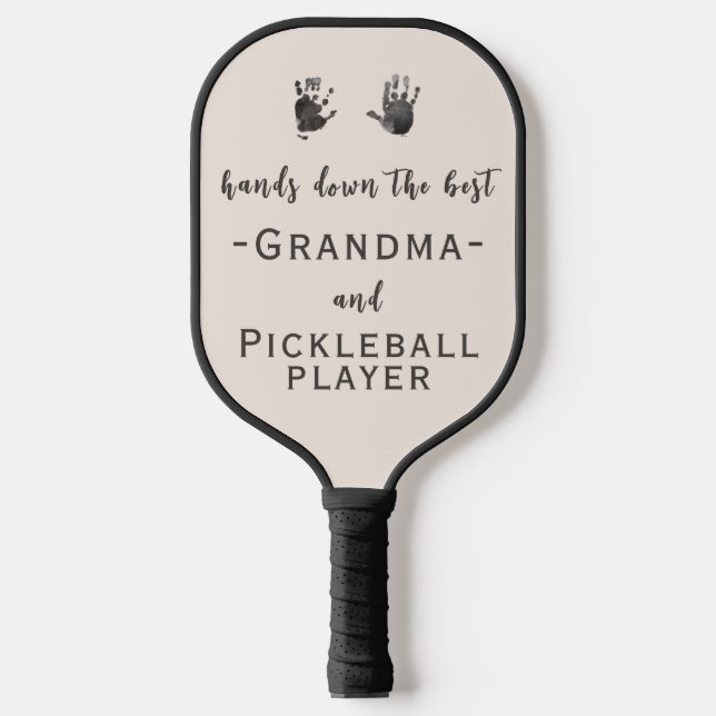 Custom Handprints Best Grandma Pickleball Paddle (Front)