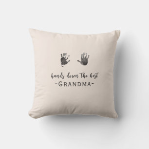 Custom Handprints Best Grandma Throw Pillow
