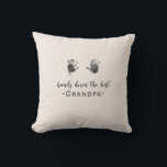 Custom Handprints Best Grandpa Throw Pillow<br><div class="desc">A sweet keepsake pillow for the best grandpa. To add handprints, take a photo of your child’s handprints and upload the photo to your computer. Use a background remover such as the website remove.bg or canva to remove the background. Upload your photo to Zazzle. Please message me if you have...</div>