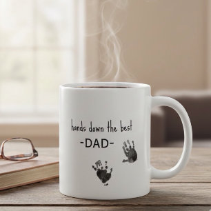 Custom Handprints Photo Best Dad Coffee Mug
