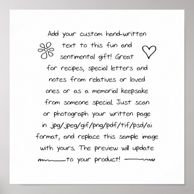Custom Handwriting Poster (Front)