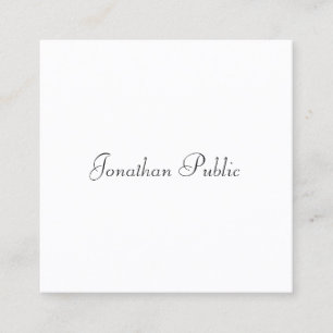Custom Handwriting Script Elegant Simple Template Square Business Card