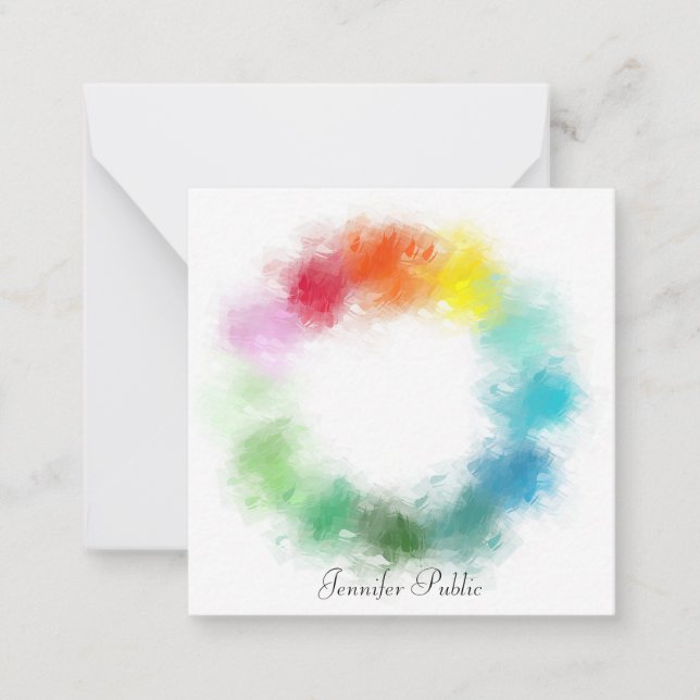 Custom Handwriting Script Name Text Colourful Card (Front)