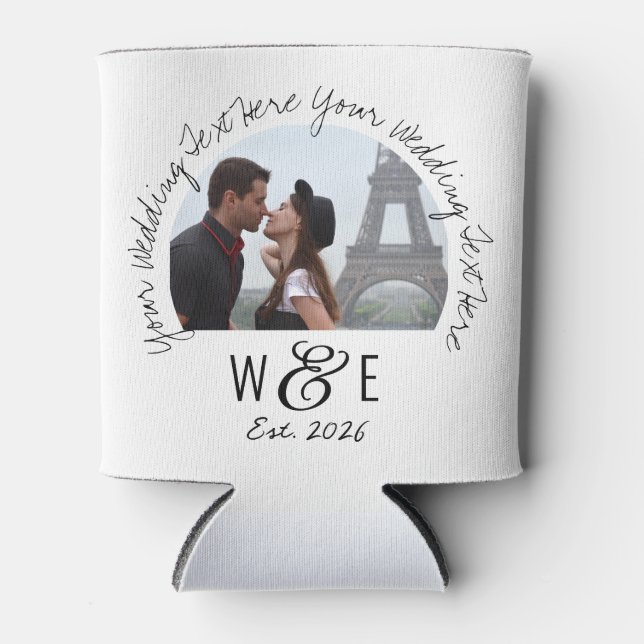 Custom Handwriting Text Can Cooler Wedding Favours (Front)