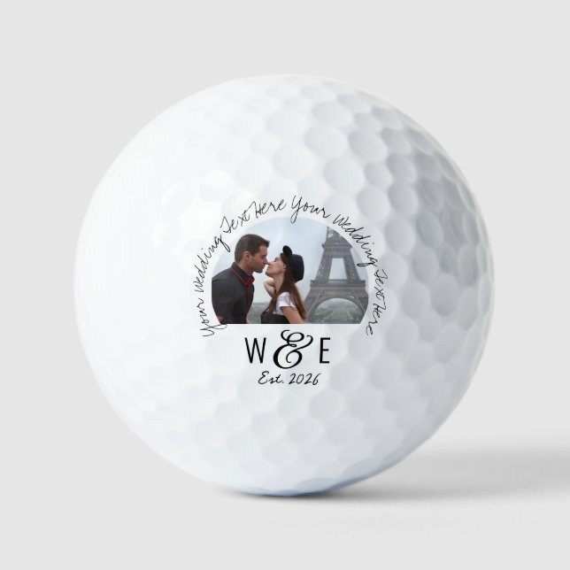 Custom Handwriting Text Golf Ball Wedding Favours (Front)