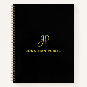 Custom Handwritten Gold Monogram Initial Name Notebook