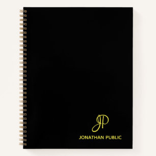 Custom Handwritten Gold Monogram Name Initial Notebook