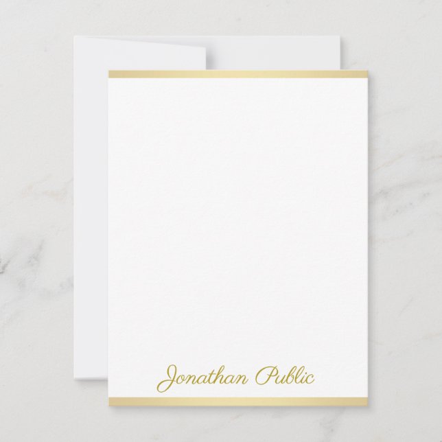 Custom Handwritten Gold Script Text Template Flat (Front)