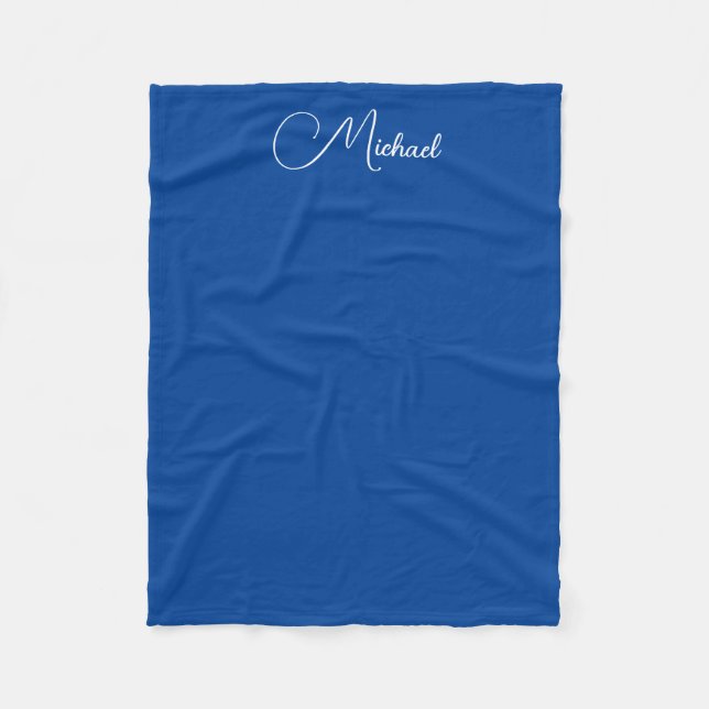 Custom Handwritten Names Template Small Deep Blue Fleece Blanket (Front)