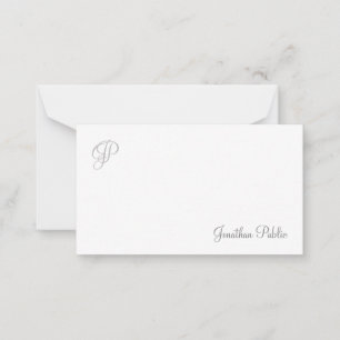 Custom Handwritten Script Monogram Minimalist Card