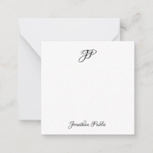 Custom Handwritten Script Monogram Simple Square Card