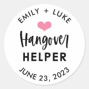 Custom Hangover Helper Wedding Recovery Kit  Classic Round Sticker