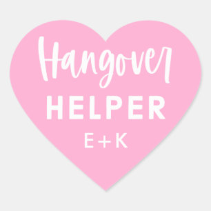 Custom Hangover Helper Wedding Recovery Kit  Heart Sticker