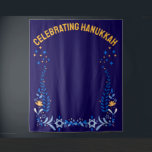 Custom HANUKKAH FAMILY REUNION Photo Backdrop Tapestry<br><div class="desc">Stylish HAPPY HANUKKAH Chanukah photo backdrop,  with CUSTOMIZABLE TEXT. The curved text is CUSTOMIZABLE so you can add your name,  family name or organization's name. This Hanukkah photo backdrop would be a stylish home decor addition to celebrate Chanukah season. Coordinating gifts and party supplies available.</div>