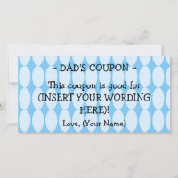 CUSTOM HANUKKAH GIFT COUPON FOR DAD