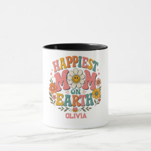 custom happiest mom on earth mother day gift retro mug
