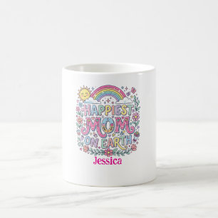 custom Happiest Mom On Earth mothers day gift Coffee Mug
