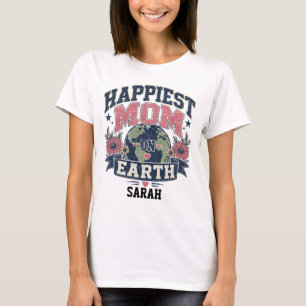 custom happiest mom on earth mothers day gift T-Shirt